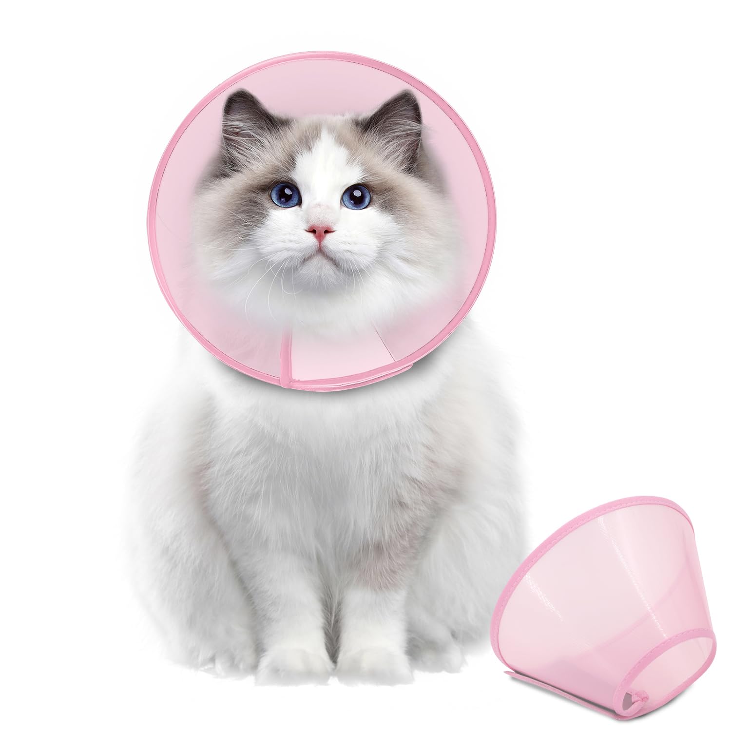 Supet Dog Cone Collar Adjustable After Surgery, Comfortable Pet Recovery Collar &amp; Cone for Large Medium Small Dogs, Elizabethan Dog Neck Collar Plastic Practical