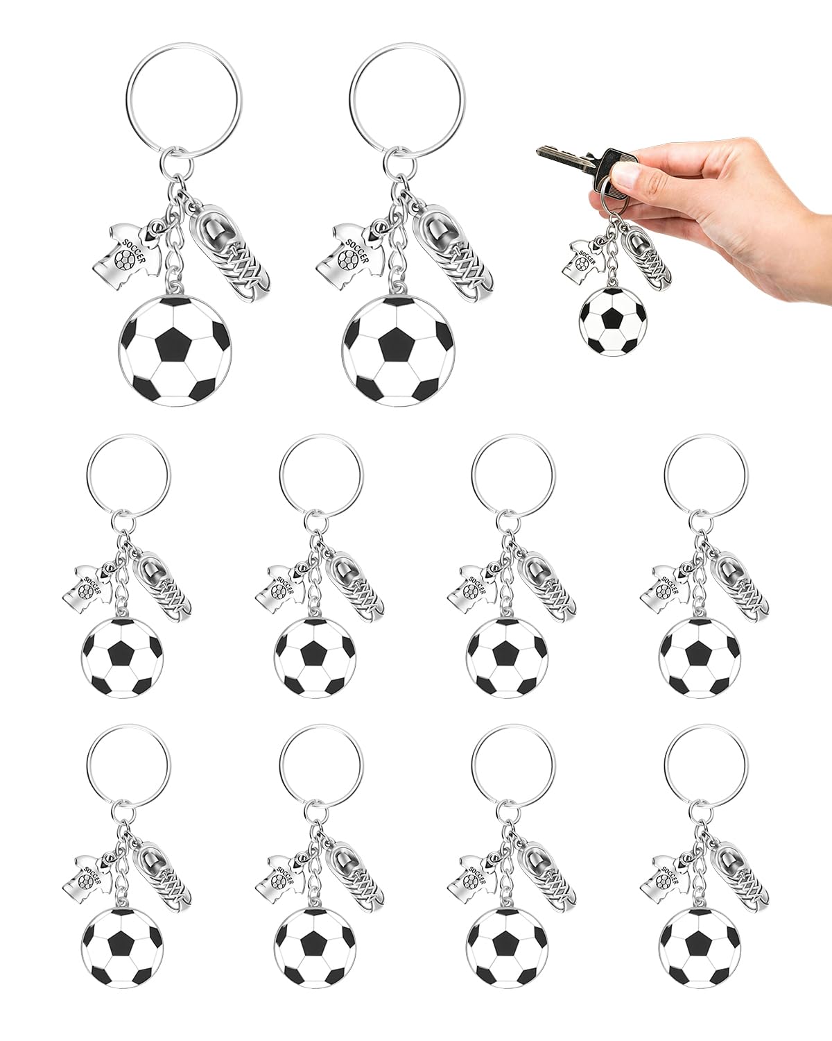 TISCH Portachiavi Calcio Set 10pz Mondiali WM 2026 | Gadget per Fan, Ragazzi e Feste. Perfetti come bomboniere, regali sportivi e souvenir commemorativi del torneo.