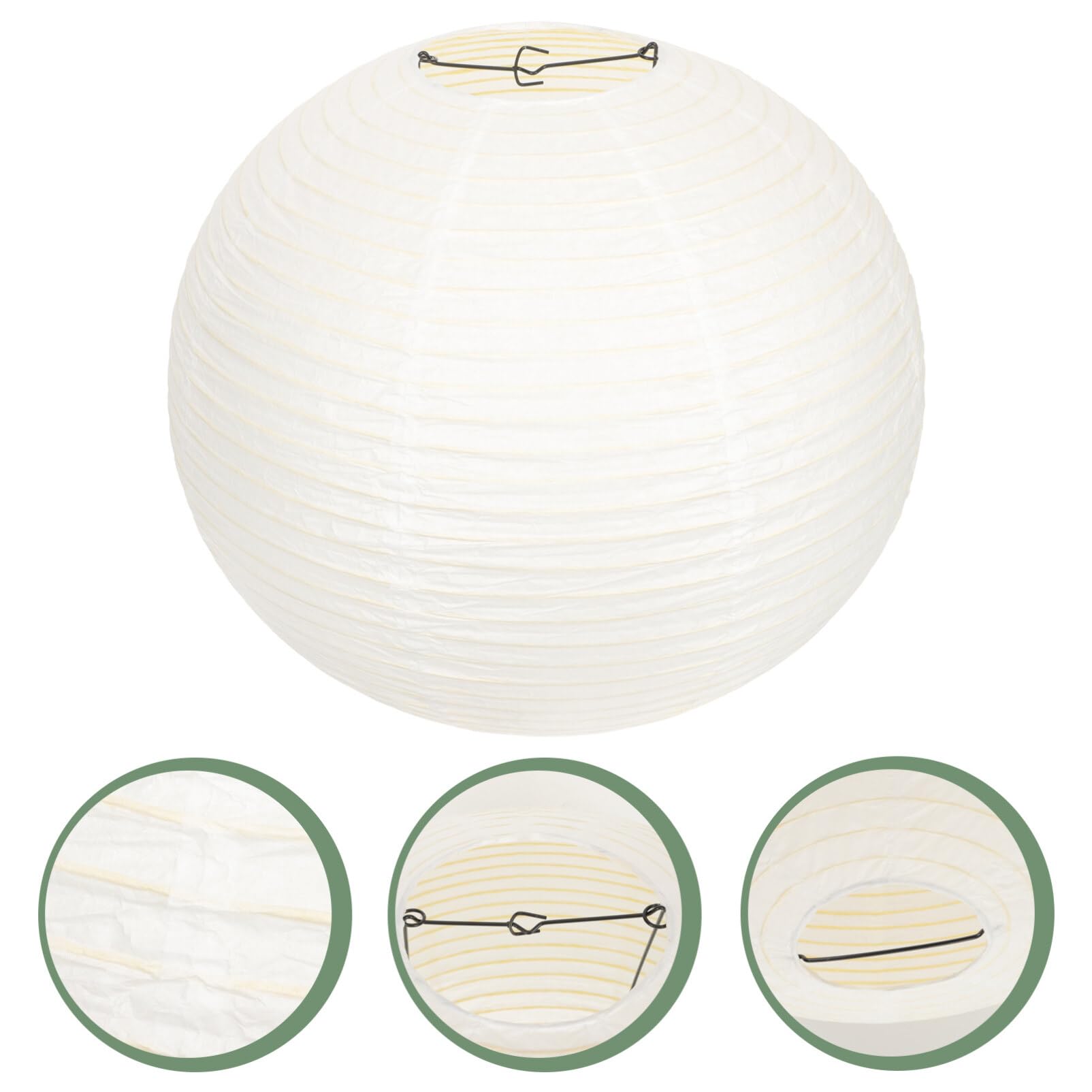 White Round Lampshade Rice Paper Pendant Lamp Shade Chinese Japanese Style Hanging Chandelier Light Cover Ceiling Light Protector