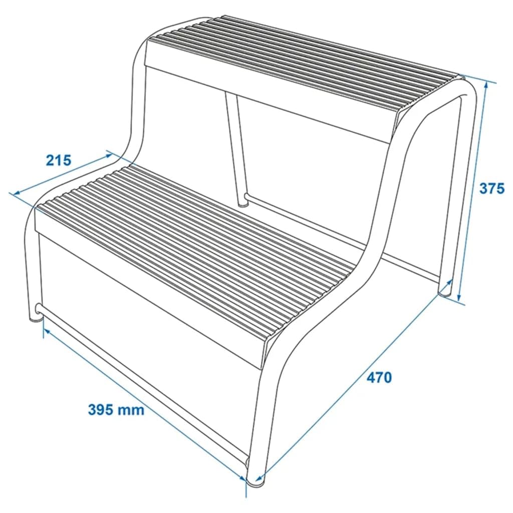 ProPlus 360822 Scala a 2 gradini per camper / roulotte nero