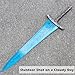 48 inch All Metal Blue Moonlight Dark Moon Greatsword Carian Ranni's Sword with Display Plaque for Collection, Display, Cosplay