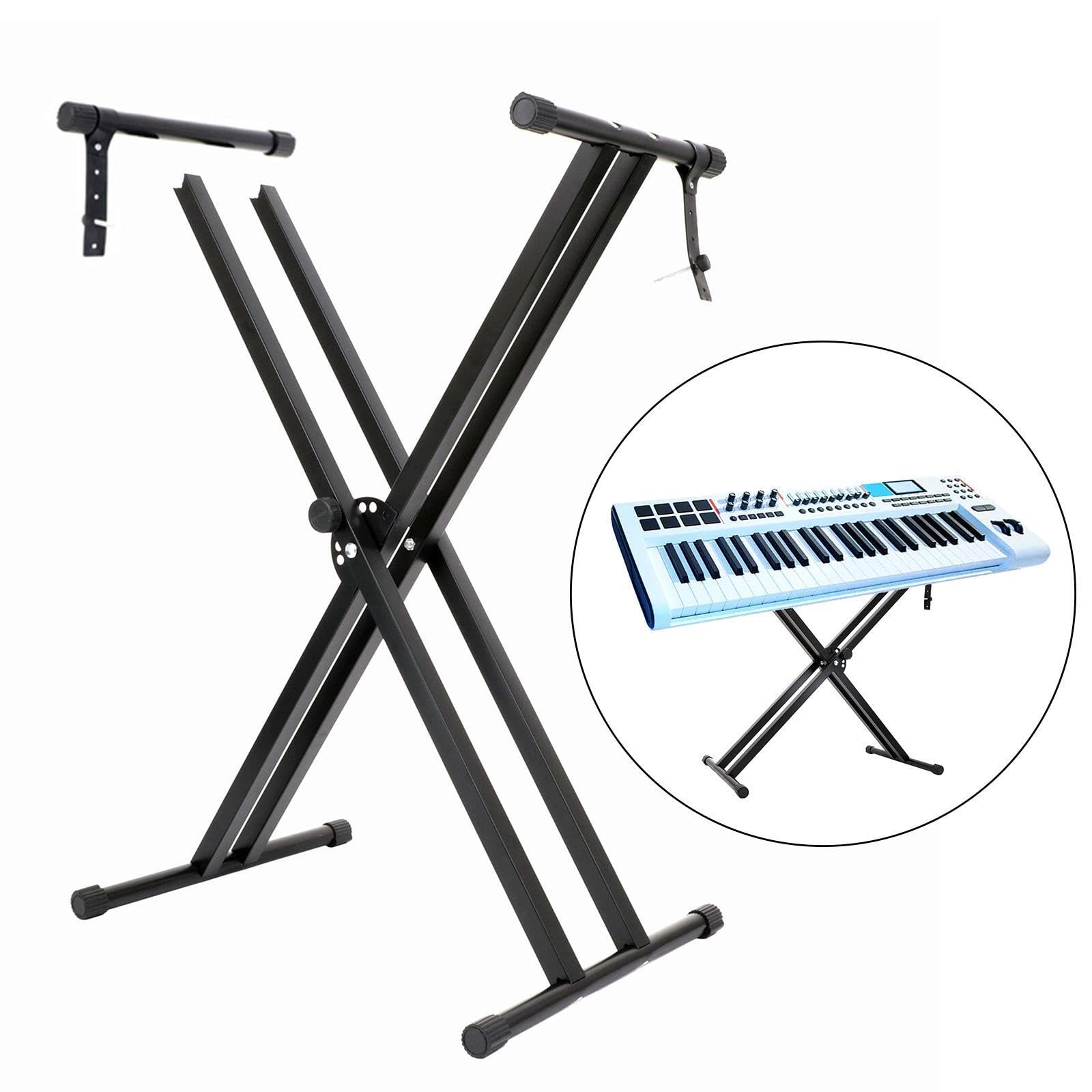 Soporte ajustable para pianos electrónicos, plegable, ideal para músicos principiantes, aficionados y profesionales. Estante plegable resistente para órgano