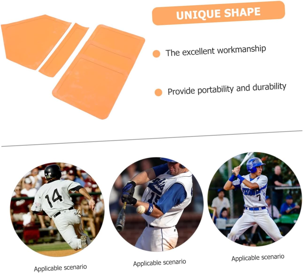 1set Non- Rubber Baseball and Softball Bases Pitcher Plate for Indoor and Outdoor Training for Schools Camps and Backyard Practice