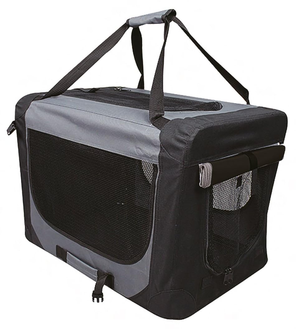 Trendline Tiertransportbox 70 x 52 x 52 cm schwarz-grau Transportboxen & -Taschen