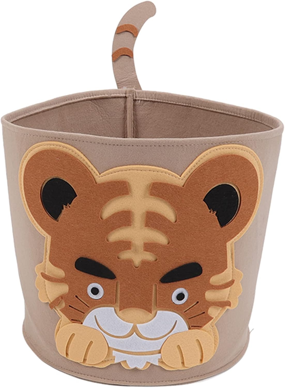 Large Laundry Hamper, Tall Laundry Hamper with Sturdy Handles Cotton Laundry Hamper Thickened Cartoon Animal Children's Toys Household Debris Dirty Clothes Storage Bucket 30x27cm Lion (No. 4)