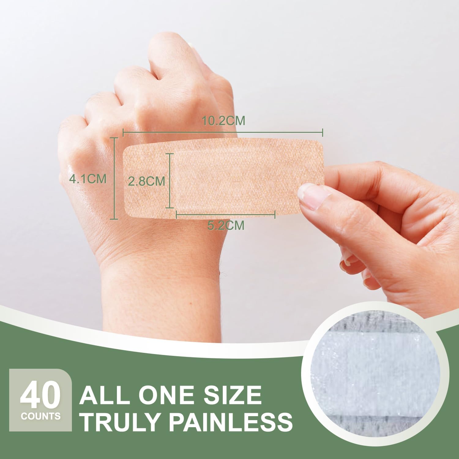 Silicone Bandages Assorted Sizes for Sensitive Fragile Skin 60 Counts + 1.63" x 4" 40 Counts