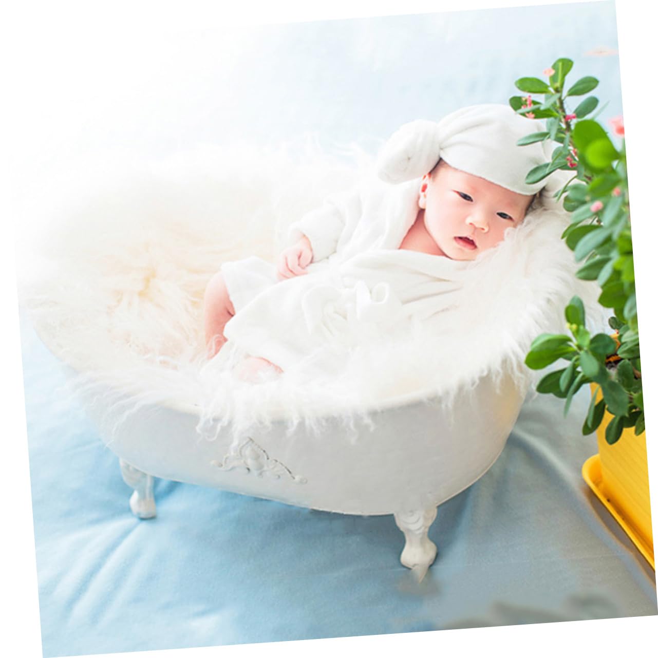 Accessoire Photo Bébé -né, Bain Décoratif en Fer Blanc