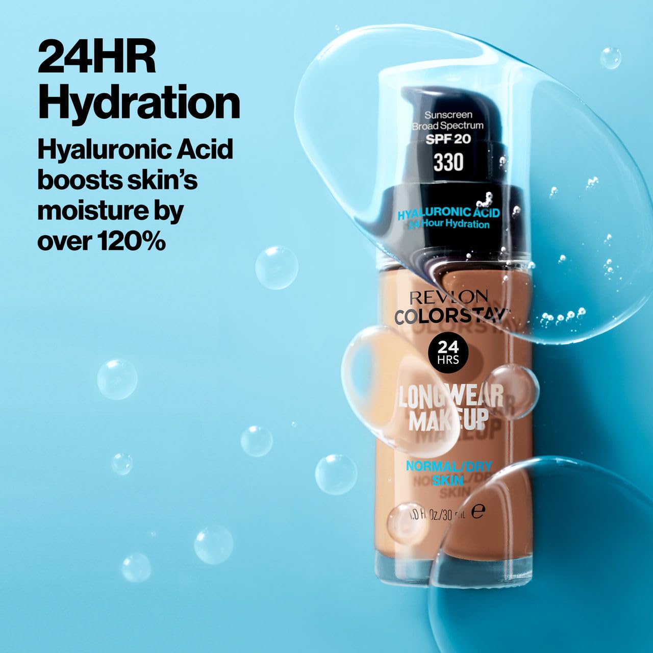 Revlon ColorStay podkład do skóry normalnej i suchej, z ochroną przeciwsłoneczną SPF 20, trwała, bezolejowa formuła (30 ml), 180 piaskowy beżowy