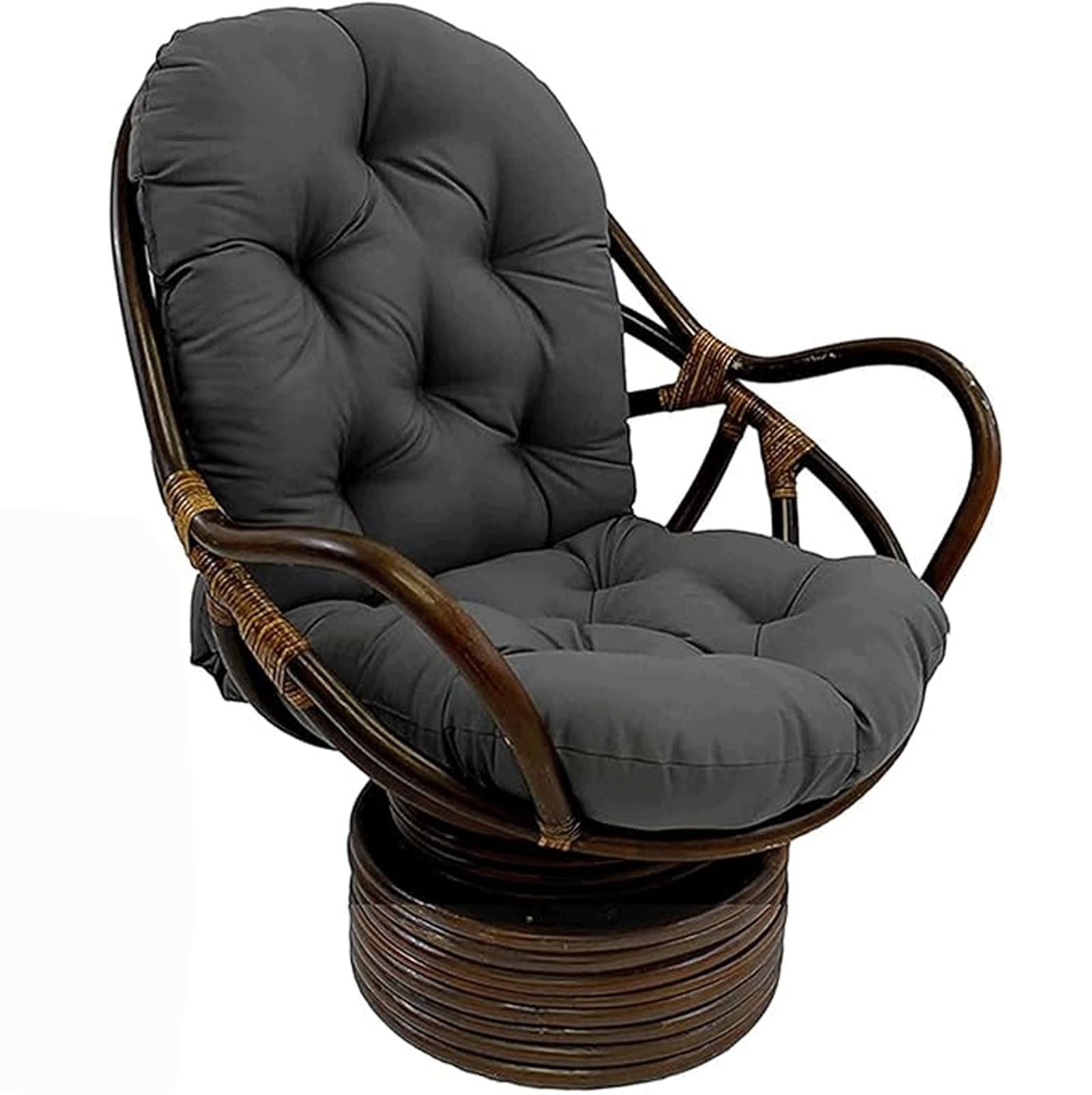 uyeoco Lounger Cushion Pad, Swivel Rocker Chair Cushion, Garden Patio Thick Large Rocking Chair Cushion, for Rattan Recliner Indoor Outdoor(L7)