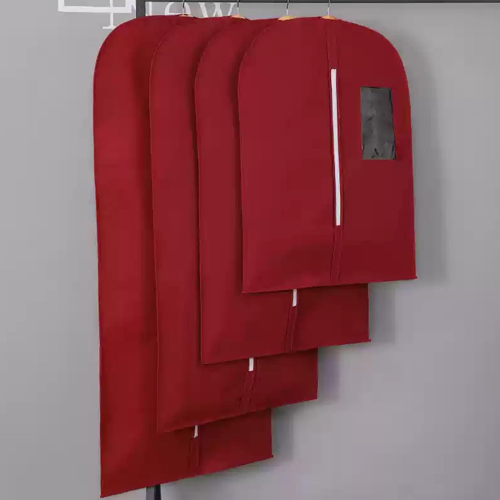 Bolsa colgante para ropa, paquete de 5 bolsas de traje con ventana transparente para vestidos, abrigos y uniformes