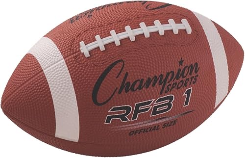 Miniatura 7 de Champion Sports Rubber Football Durable All-Weather Football with Enhanced Grip - Backyard Play & Training Pee Wee to Official Sizes