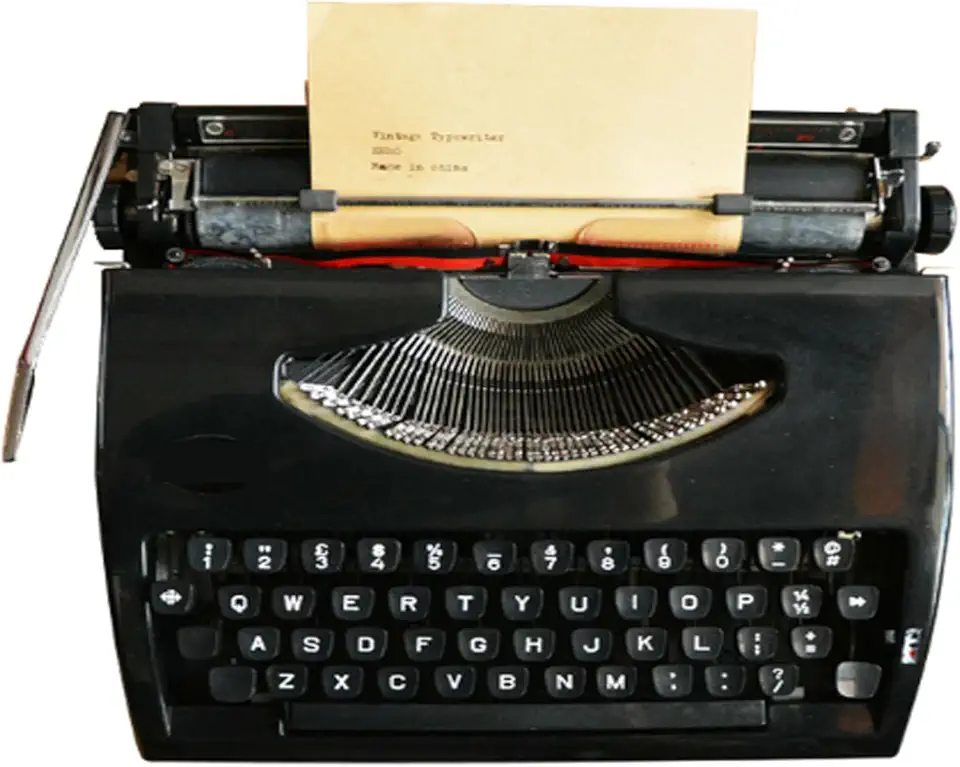 Máquina De Escrever Manual Portátil Tradicional, Tamanho Do Papel: A4 Ou Maior, Teclado Inglês/Caligrafia Nítida, Para Convites, Manuscritos E Decoração De Mesa.,Black
