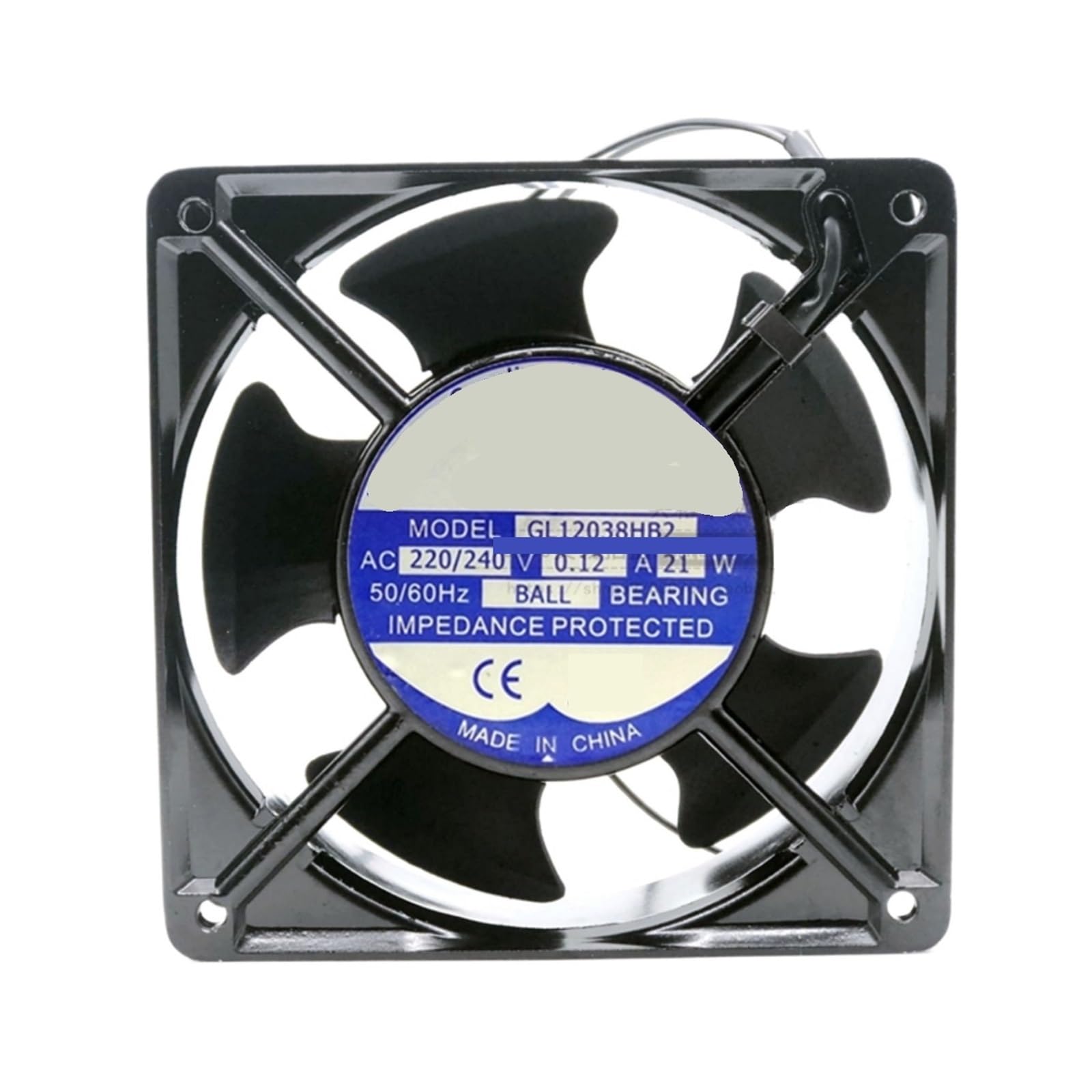 KNIUWMBMH GL12038HB2 AC 220-240V 0.12A 120x120x38mm 2-Wire Cooling Fan