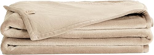 UnHide Lil Marsh Traveler - Manta de viaje - Manta de piel sintética, duradera, ligera, extra suave, lavable a máquina, oso beige (50 x 60 pulgadas)