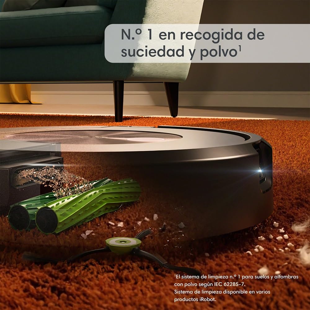 iRobot Robot Aspirador y friegasuelos 2 en 1 Roomba Combo j9+ con estación de llenado y Vaciado automático CleanBase y Sistema fregado Innovador, Color Marrón Alce - Identifica y Evita obstáculos