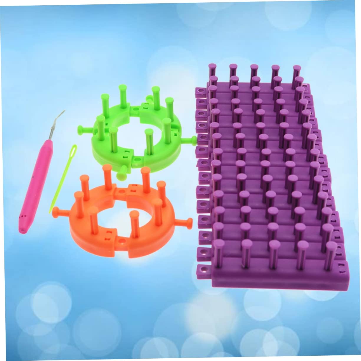 SEWACC Knitting Machine Set Loom Knitting Kit 3 Sizes DIY Tools for Hats Scarf Blanket Socks Looms for Weaving