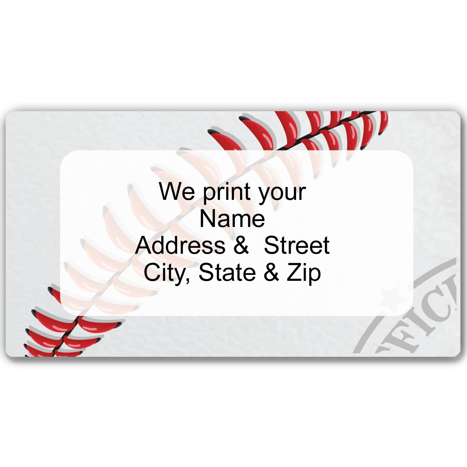 Stonehouse Collection | Sport Return Address Labels for Envelopes | Sport Theme (Baseball Seam)