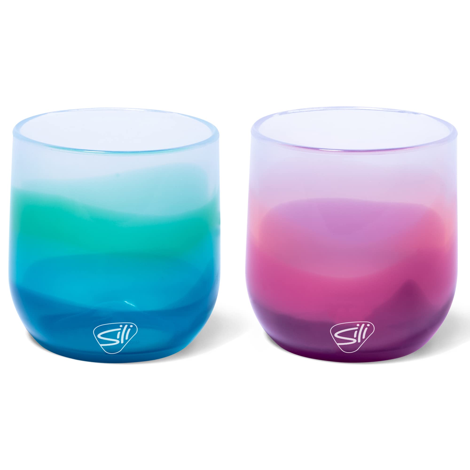 Silipint: Silicone 12oz Stemless Wine Glasses: 2 Pack - Mountain Air & Desert Sun - Flexible Unbreakable Cups, Hot/Cold, Sustainable