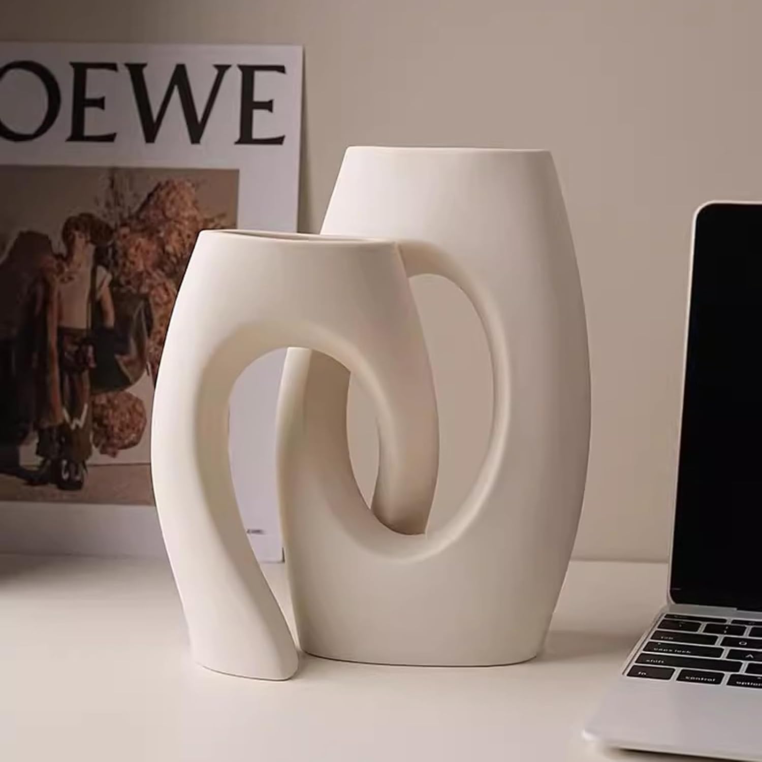 Vase Creative Ceramic Vase Light Luxury Decoration Living Room Dining Table Dry Flower Art Decoration Suitable for Dining and Living Room Home decoratio