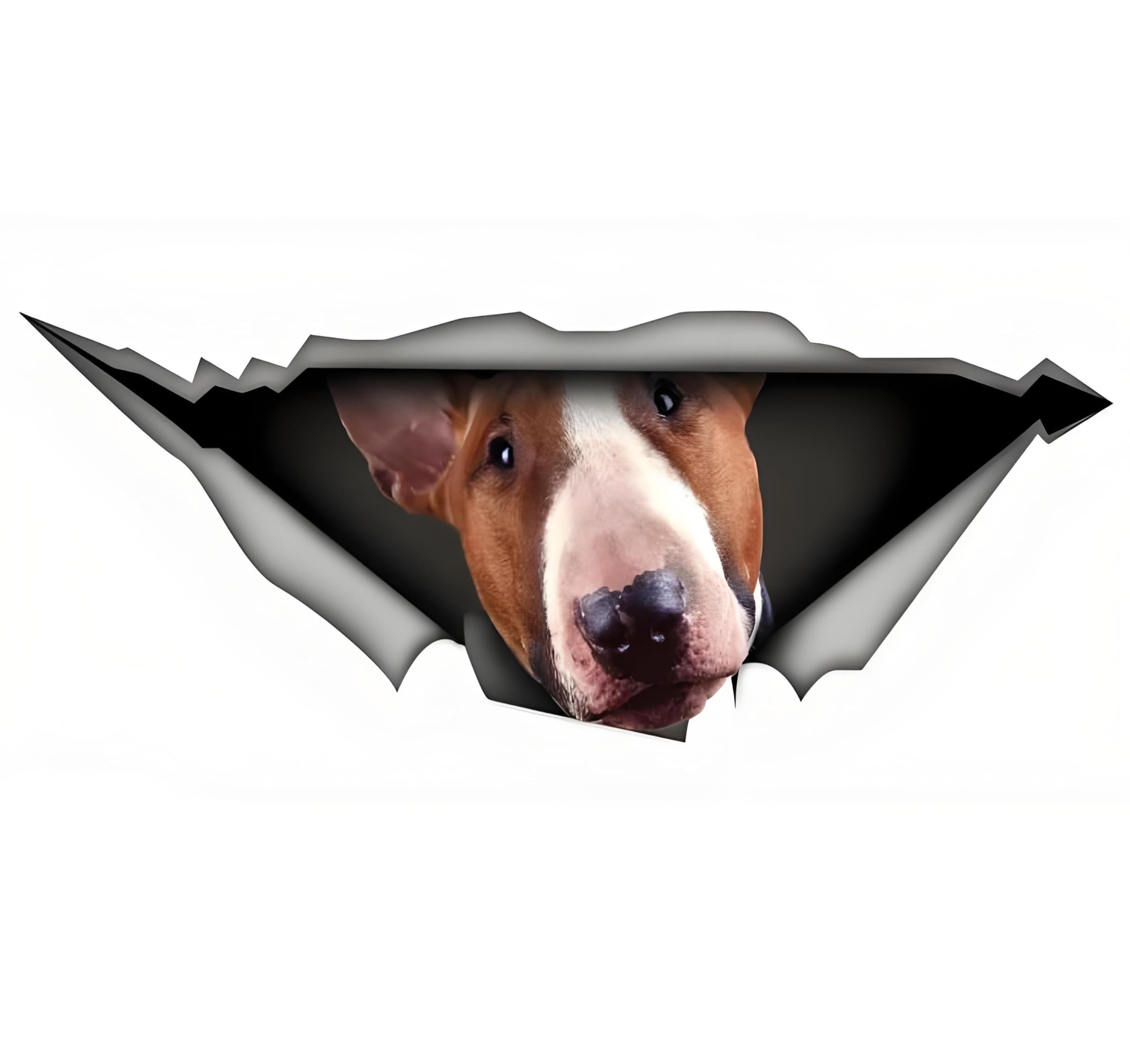 Bullterrier Autoaufkleber, Reflektierend, 3D-Träneneffekt, W