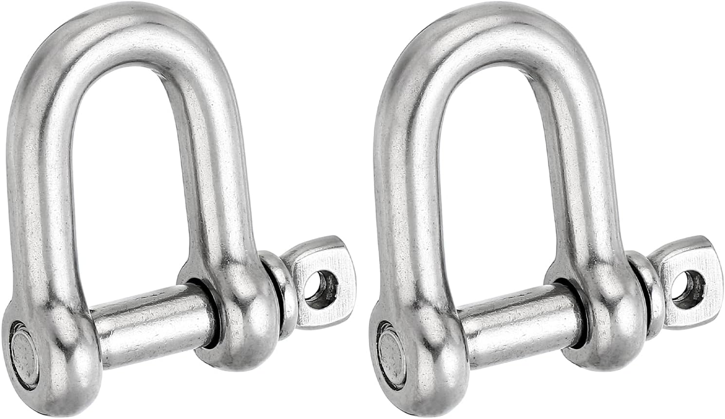 PATIKIL Screw Pin Shackle M14 9/16" 2425lbs, 2 Pack 304 Stainless Steel D Ring Shackle for Chains Wire Rope Outdoor, Silver