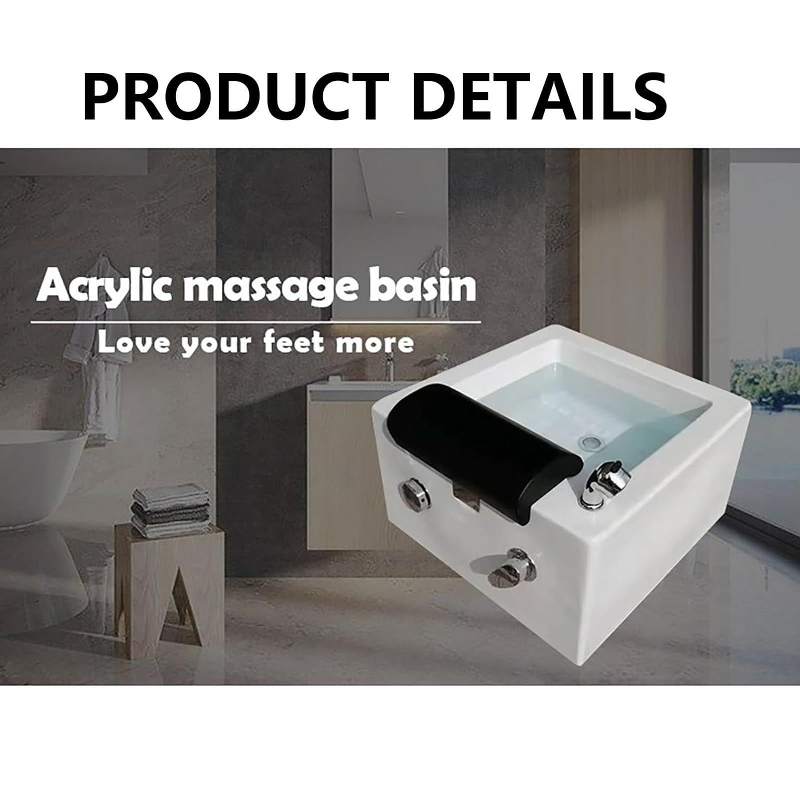 Bañera de spa portátil para pies con masaje, temperatura ajustable y drenaje automático para relajación y cuidado de los pies