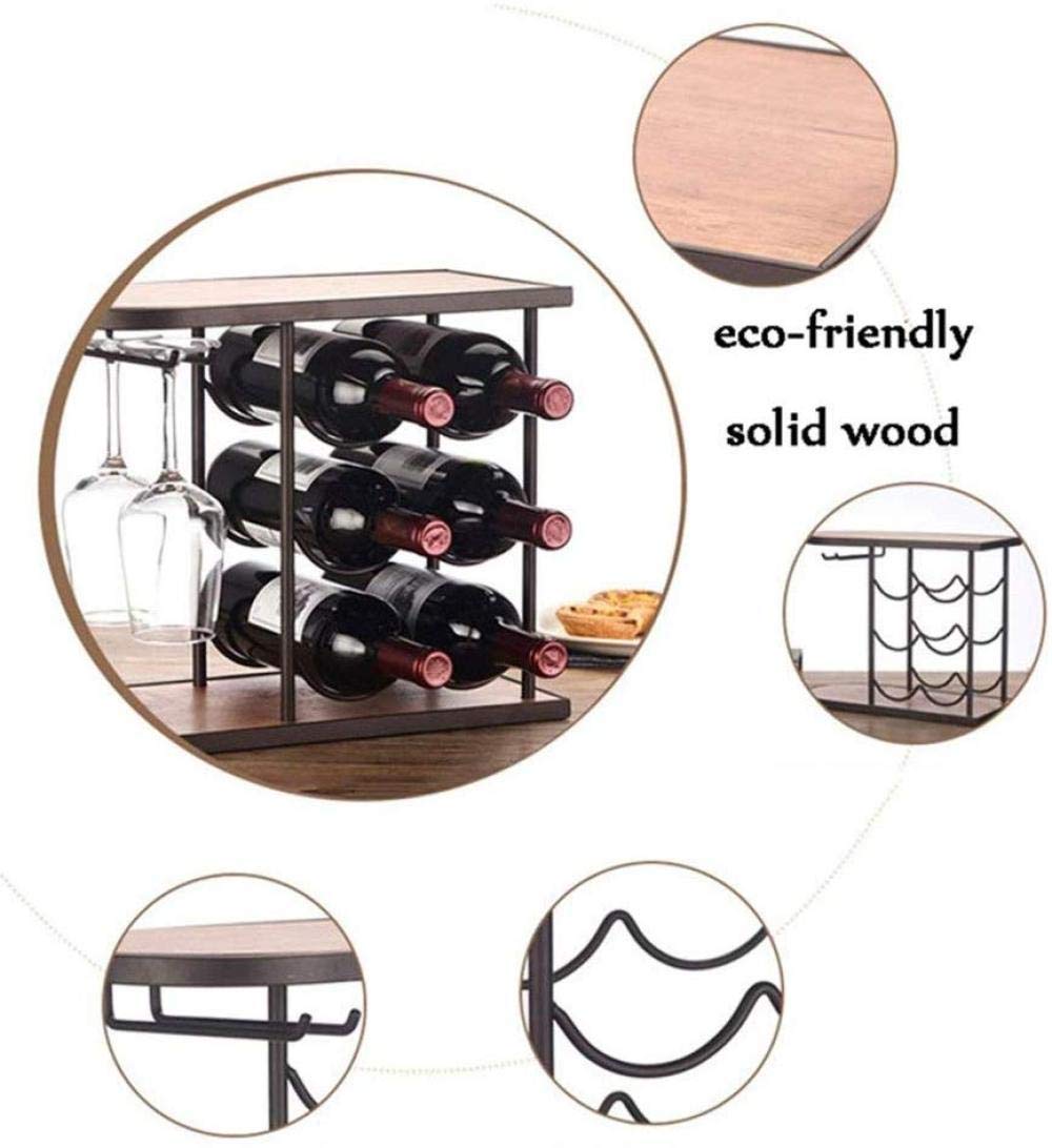 Genérico BotelleroEstante para Copas de Vino, Soporte para Vino de Metal, Estante para Vino apilable, Soporte para Vino, decoración del hogar, Manualidades, Estante para Vino, Puede Contener 6 botell