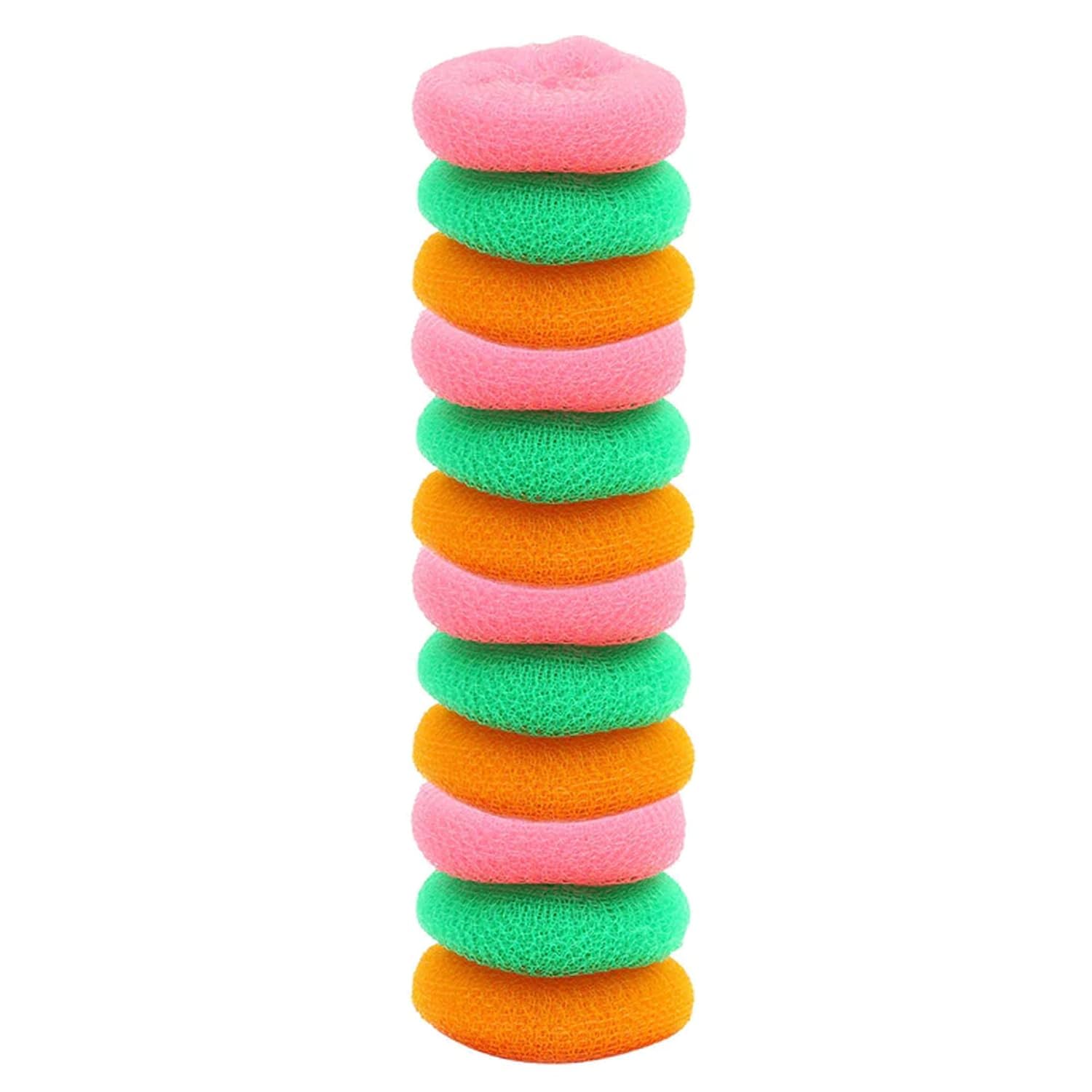SAWSHIELD Dishwashing Sponge Antibacterial Plastic Dish Scrubber | Nylon Kitchen Cleaning Sponge Scrubber Washing Brush for Utensil Regular Size(Pack of 12)(Multicolour)-image-26