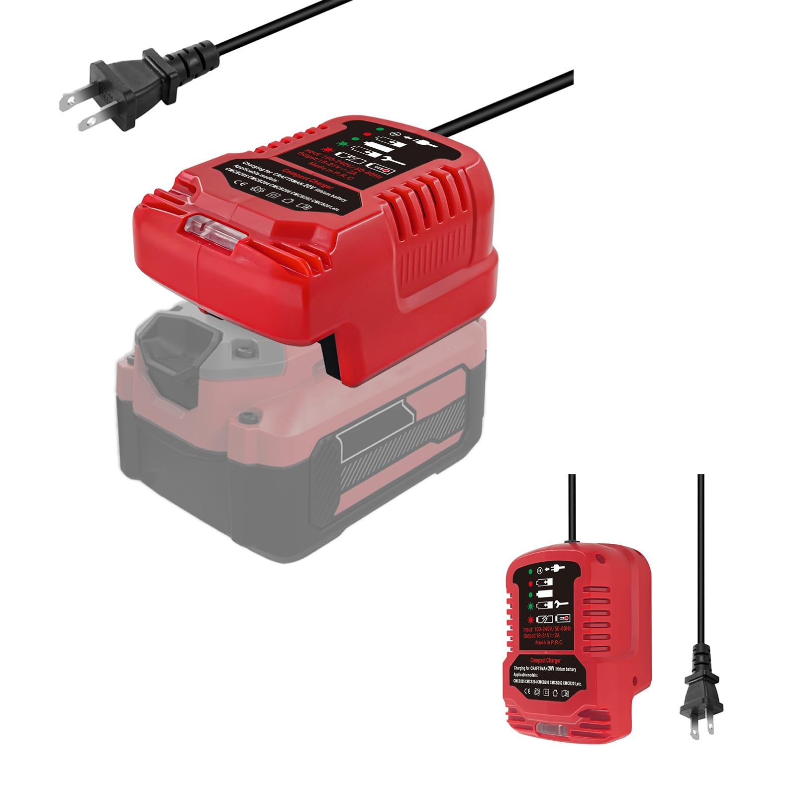 JHBZ for Craftsman 20V Mini Charger,CMCB104 V20 Battery Charger Replacement for Craftsman 20V, Compatible with Lithium Battery CMCB201-CMCB209 (Only