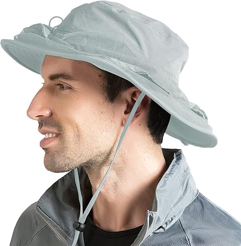 Miniatura 2 de Peicees Sombrero de red para hombres y mujeres, sombrero de pesca de aventura, sombrero de safari para caza, camping, senderismo