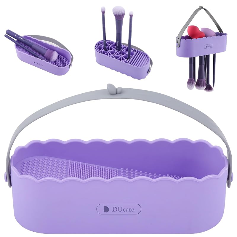 DUcare Limpador de Pincéis e Esponjas de Maquiagem 4 em 1 Roxo