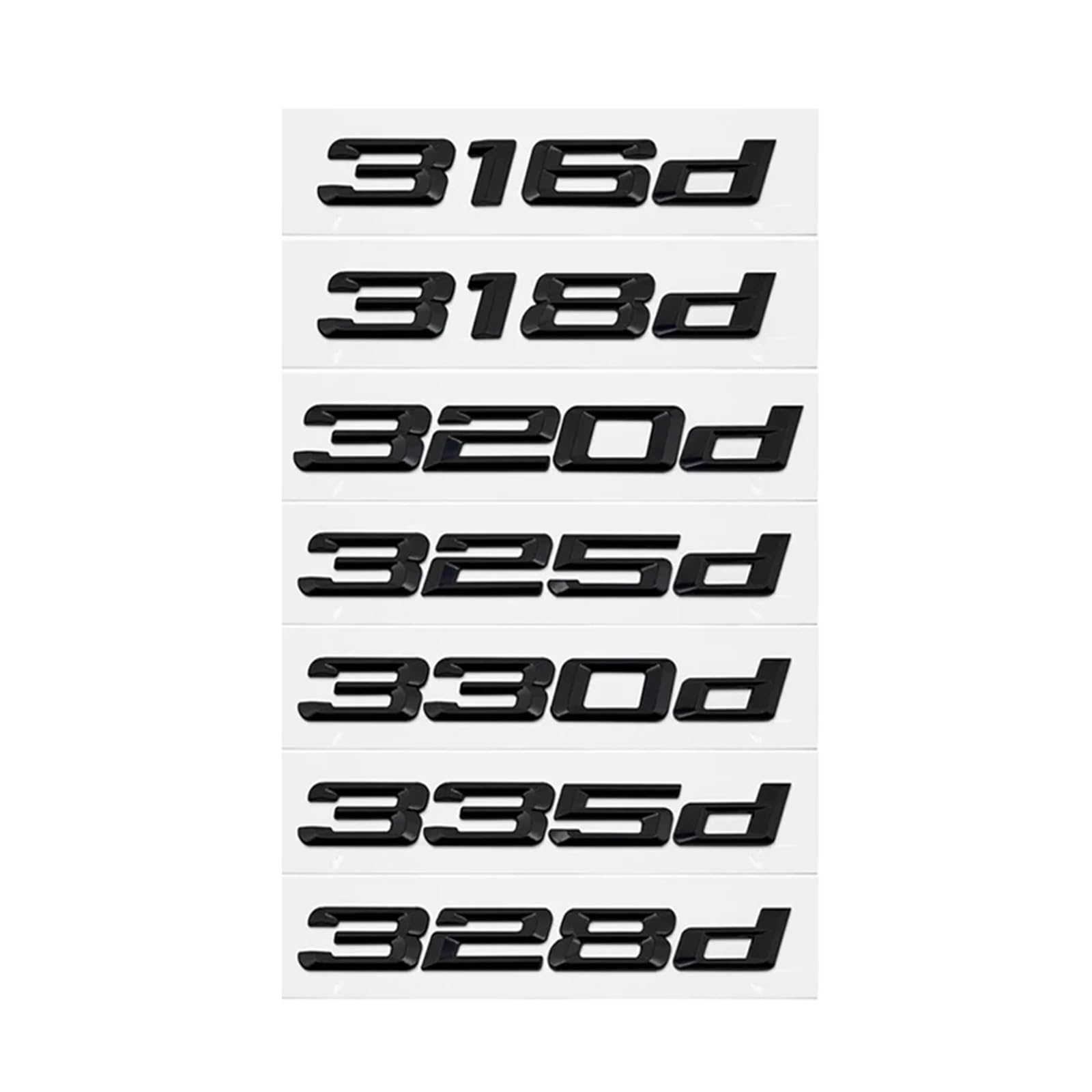 Autocollant 3D De Remplacement "330d" Pour BMW Série 3 (E36, E46, E90, F30, G20) - Argent, Facile à Poser