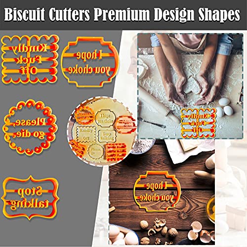 Megxit 4Pcs Funny Cookie Cutters With Good Wishes, Cookie Molds With Rude Sayings,Lightweight, Durable Cookie Moulds Form, Cookie Molds For Baking, Chocolate, Funny Biscuit Cutter #TOP1