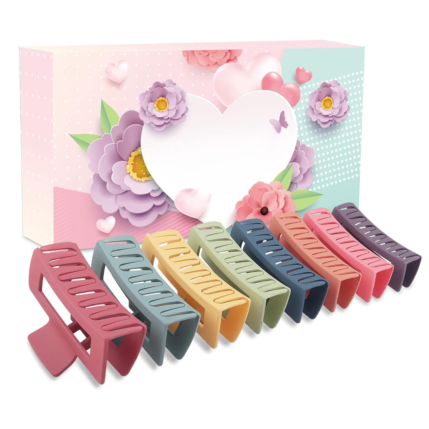 TOTAL HOME 8 Pc Hair Claw Clips Strong Hold Large Claw Clips Hair Clutches For Woman Hair Clips For Women Girls, Jaw Clips Gifts Claw Clips Large Clutchers For Hair, Multicolour