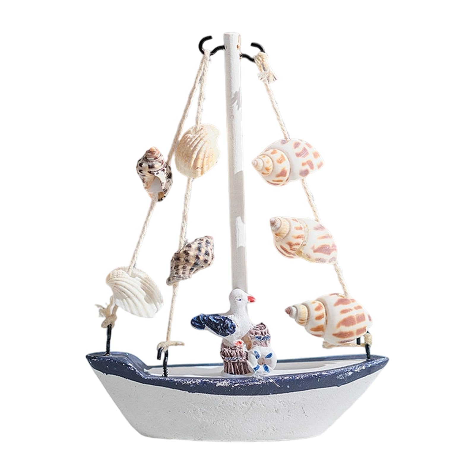 DRTLPMB Shell Boats Shape Desktop Statue Artistic Miniature Showpiece Unique Table Display Item Suitable for Various Space Shore House Decoration