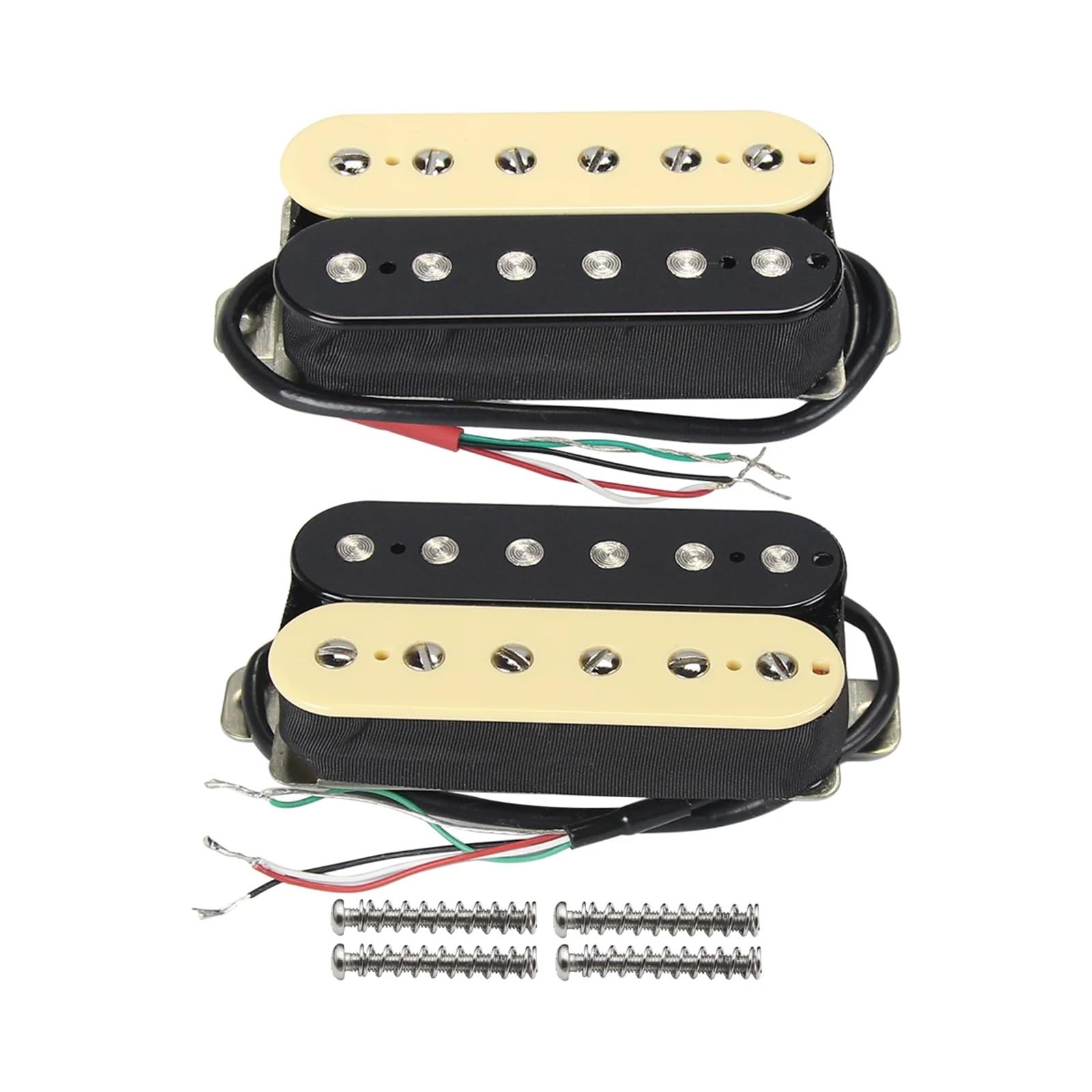 Juego de pastillas humbucker Alnico 2 for guitarra, pastillas de mástil y puente, piezas de guitarra de doble bobina.(Schwarz)