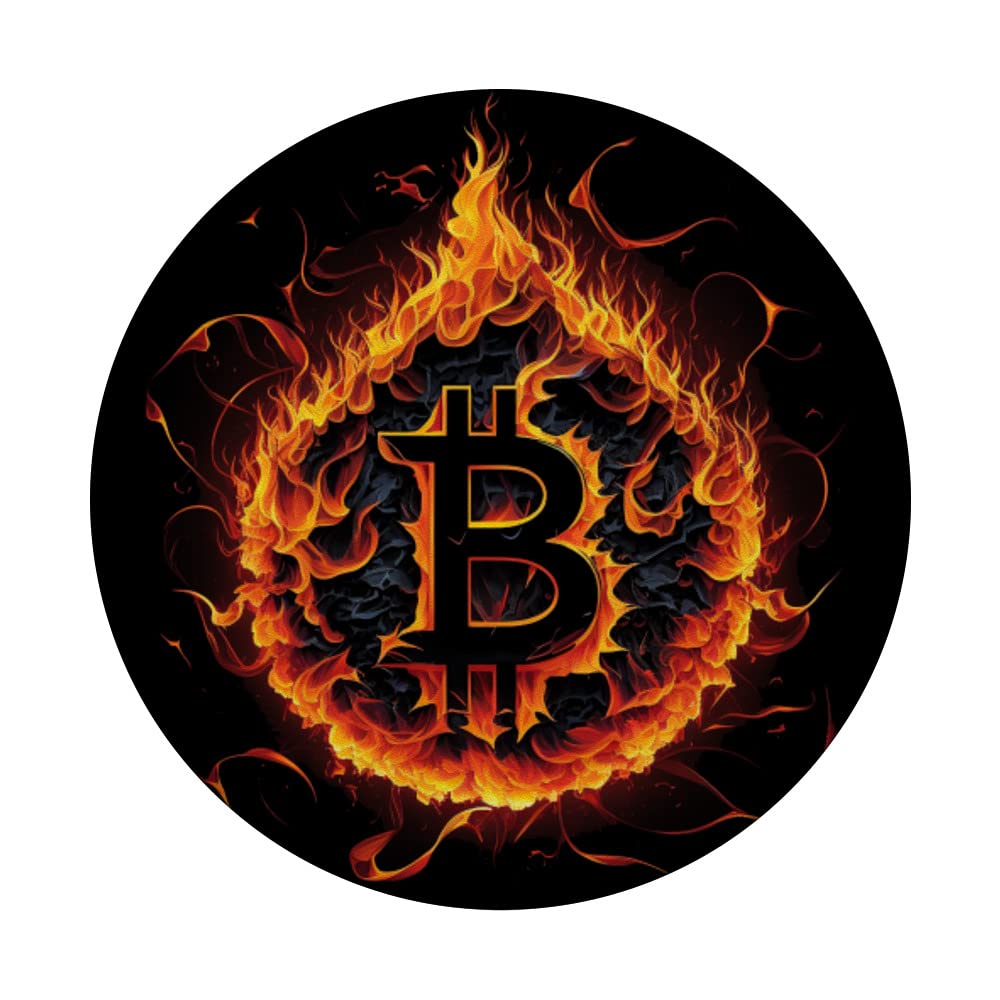 Bitcoin Coin Flames Btc Fire Cryptocurrency Crypto Art PopSockets Swappable  PopGrip : Amazon.co.uk: Electronics & Photo