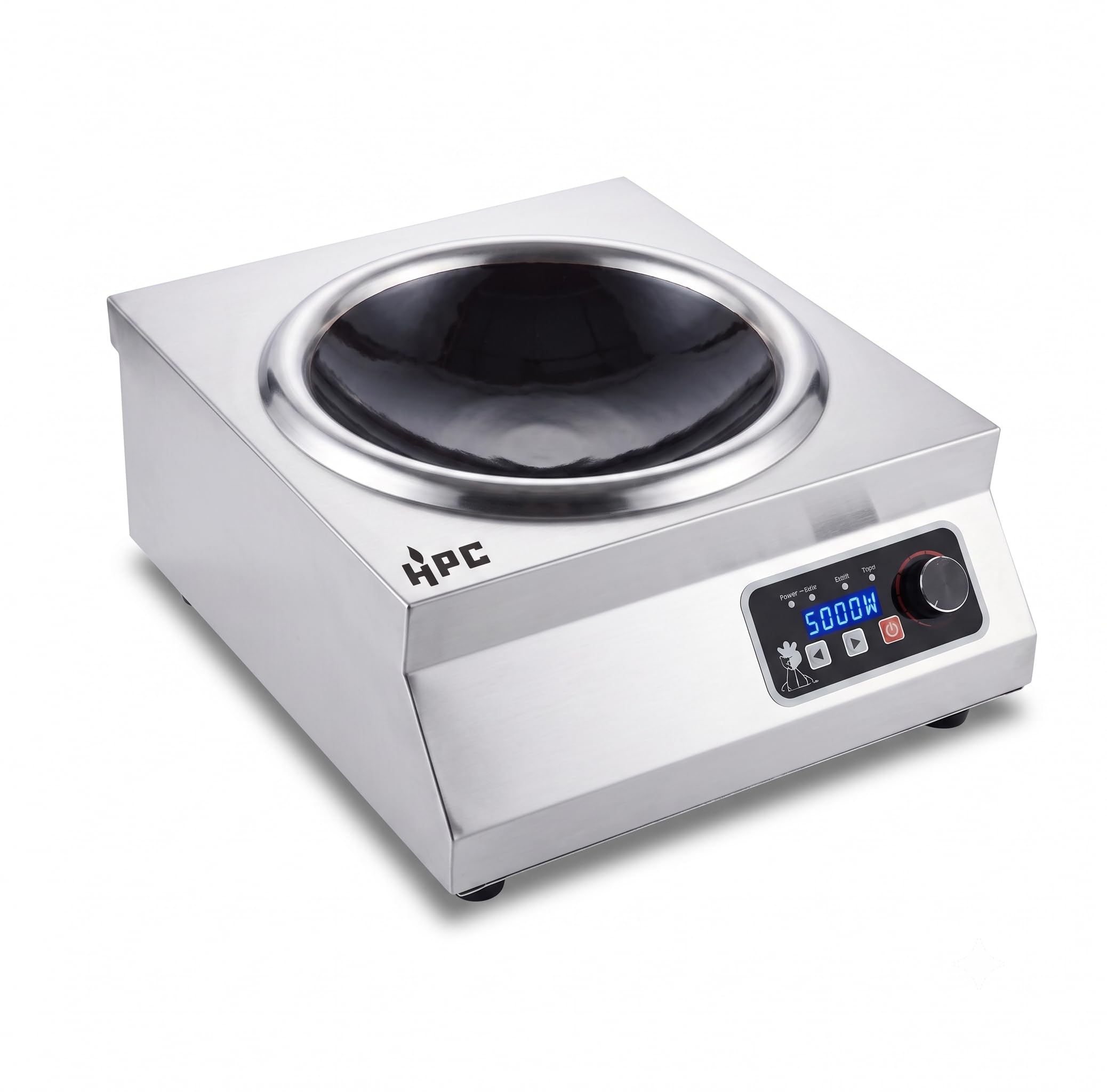 HPC Commercial Induction Cooker 5000W with Pure Copper Coil (5 kw curve) | 280mm Crystal Plate, 24 Hr Timer Control, 8 Power Levels, 4 Digit Display, Unbreakable Top Plate-image-42