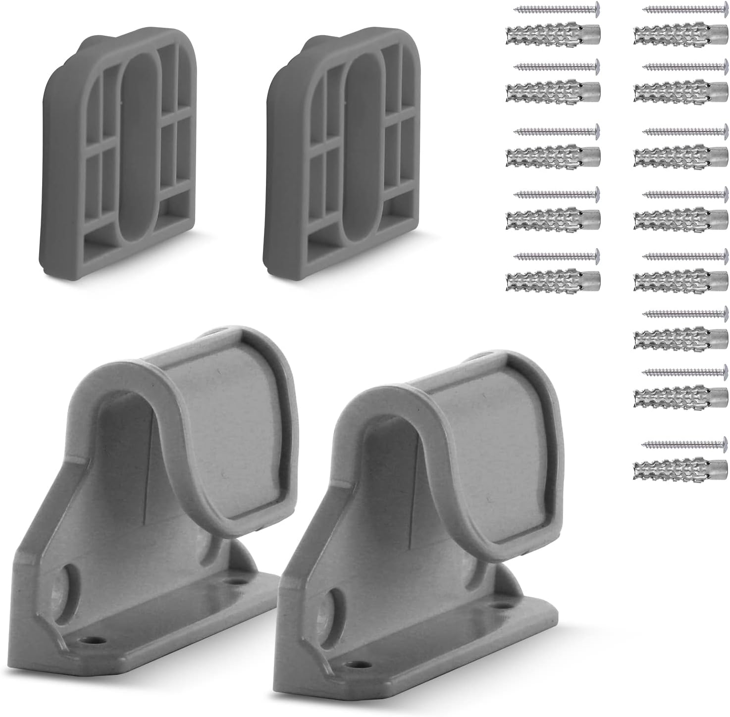Dearlomum Retractable Baby Gate Replacement Parts, Original Hardware Set (Including 2 x Latchs + 2 x Brackets + 1 Set of Screws) for Retractable Gate Asin B09K7GXDVT/B09K7J4PH2/B09XMRJ87H (Grey)