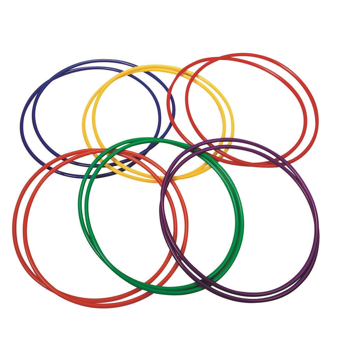S&S Worldwide No-Knott Hoops, 24". Super Durable, Institutional Quality Hoops for Hula, P.E. Station Marking and More. 0.10" Thick x 0.85" Diameter Cross Section PE Plastic Tubing. Pack of 12 Hoops.