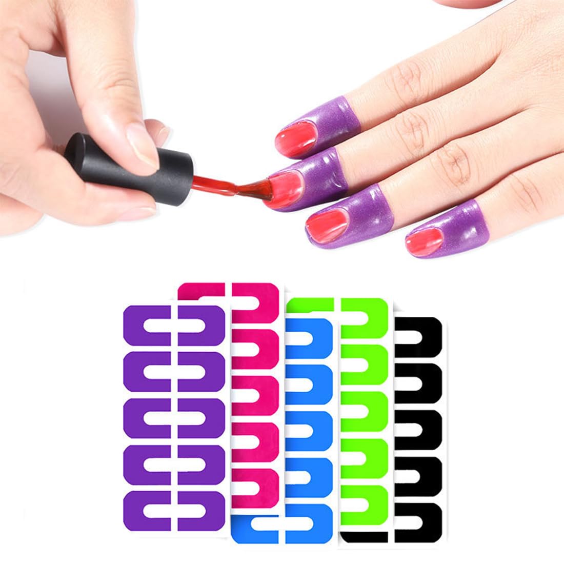 Nastri per Unghie USA e Getta, 50 Pezzi Forma di U Protettore Unghie Sticker, Nail Polish Protector Sticker Nail Polish Protettore Stencil per Nail Art Painting Unghie Peel off Tapes