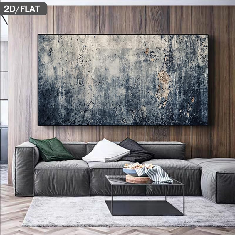 Toile imprimée abstraite texture béton AEFOUU 60 x 140 cm avec cadre premium - 3