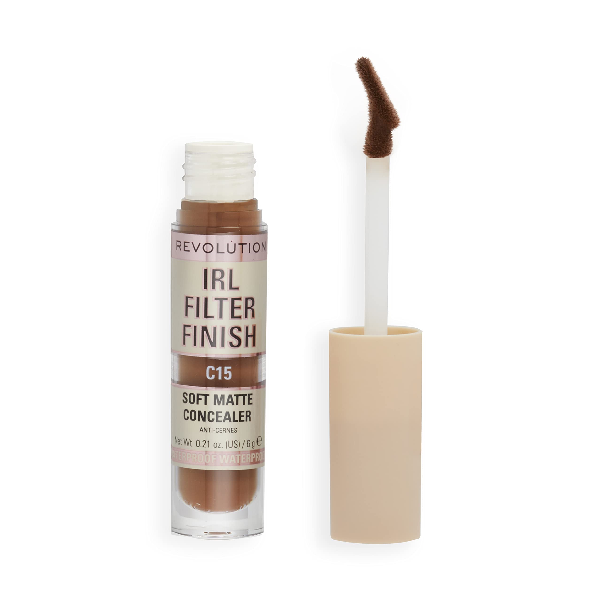 Makeup Revolution, IRL Filter Finish Concealer, Medium to Full Coverage, C15, 6g
