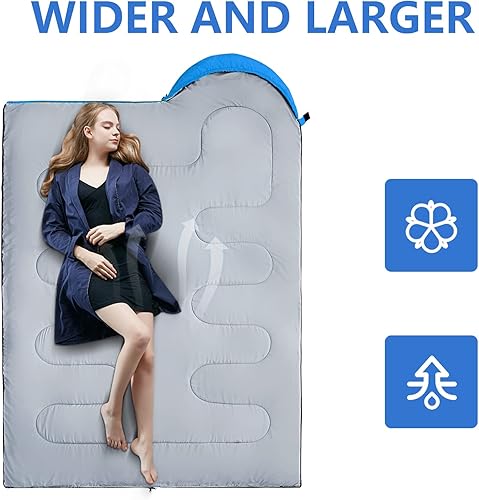 Miniatura 4 de Sacos de Dormir para Adultos, Niños y Niñas - Saco de Dormir Ligero Impermeable para Clima Cálido y Frío con Mochila Compacta, Ideal para 3-4