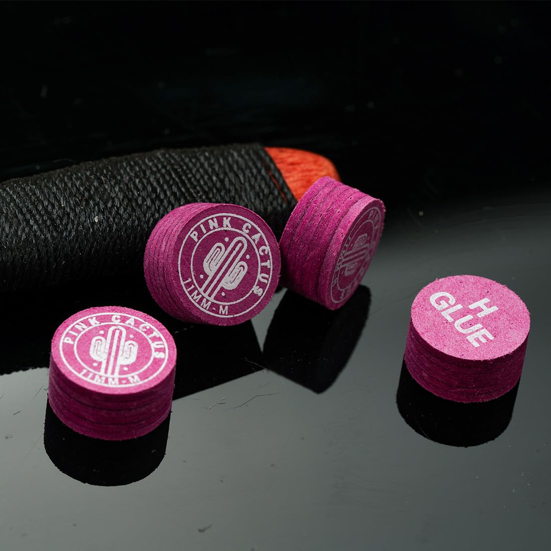 KONLLEN Cactus rosa dal Giappone Punta per stecca da biliardo, punta da 11 mm/14 mm in pelle di maiale multistrato con S/M/H per accessori da biliardo e biliardo