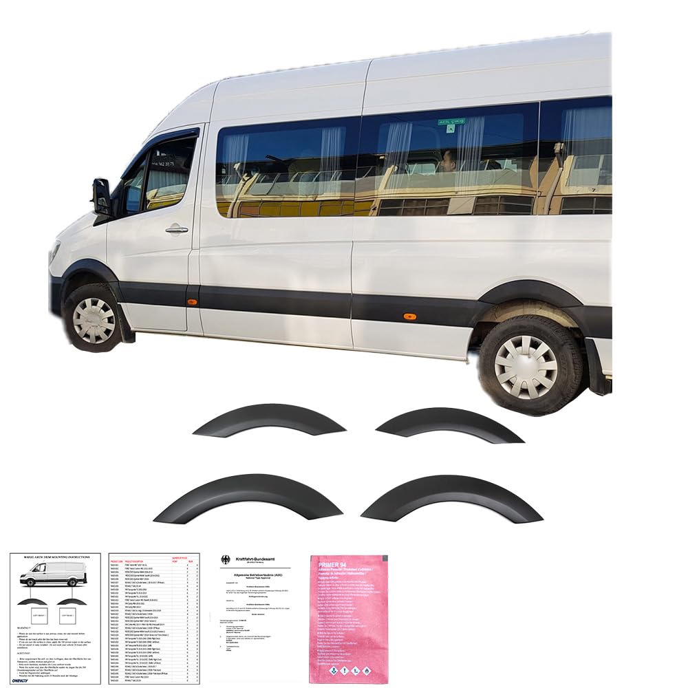 Radlaufschutz Radlaufleisten kompatibel mit MERCEDES Sprinter W906 2006 bis 2013 4 Tlg mit ABE TÜV