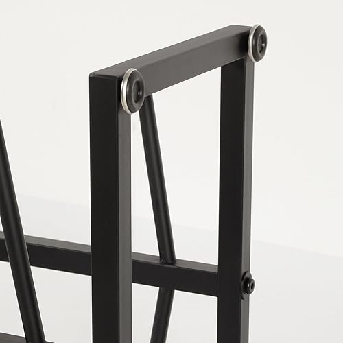 Miniatura 7 de Estante de baloncesto, 12 bolas de metal para el hogar, garaje, rugby, baloncesto, fútbol, voleibol, almacenamiento, color negro