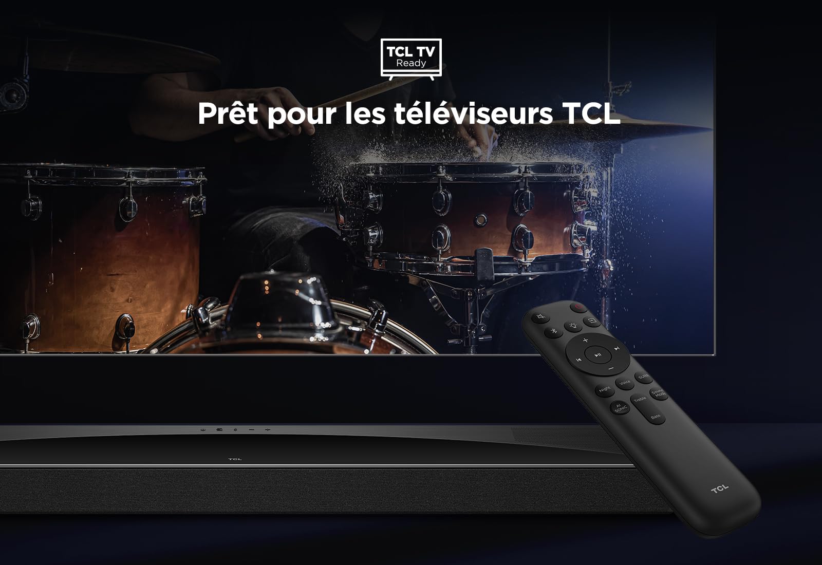 Barre de son TCL Q75H 5.1.2 ch pour TV, 620 Watts, Home cinéma, Surround cinéma, Expansion sonore, Dolby Atmos, DTS:X, HDMI eARC, Bluetooth 5.1, une télécommande, USB, Optique, Montage mural possible