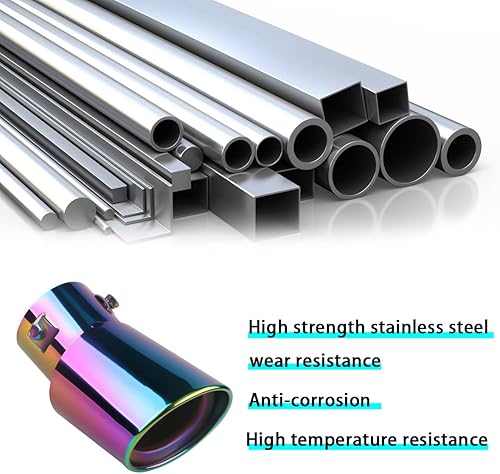 Miniatura 3 de Punta de escape de acero inoxidable para automóvil, tubo de escape universal de 5.5 pulgadas, tubo trasero de garganta trasera de modificación,