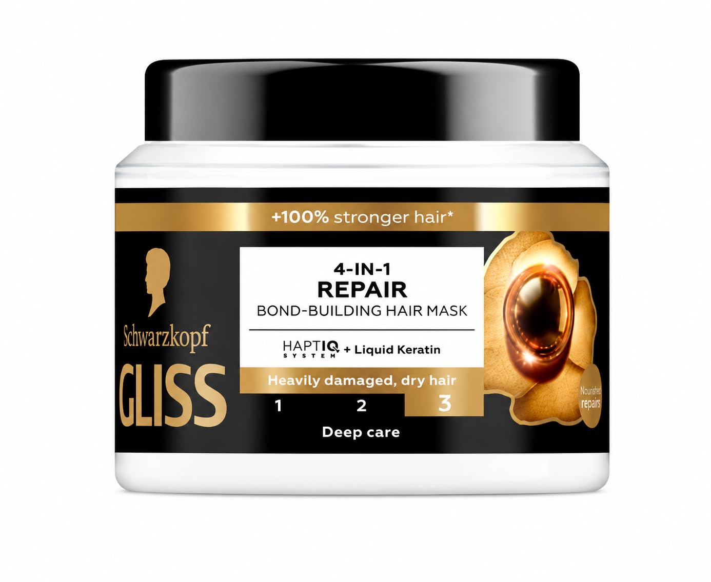 Schwarzkopf Gliss Hair Mask Ultimate Repair 4 in 1 Dry Damaged Hair, 400 ml, Pack of 1